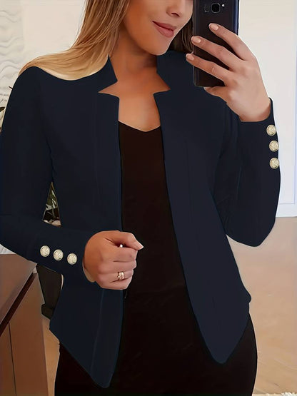 Blazer Donna Casual Cotone Leggero Manica Lunga Bottoni
