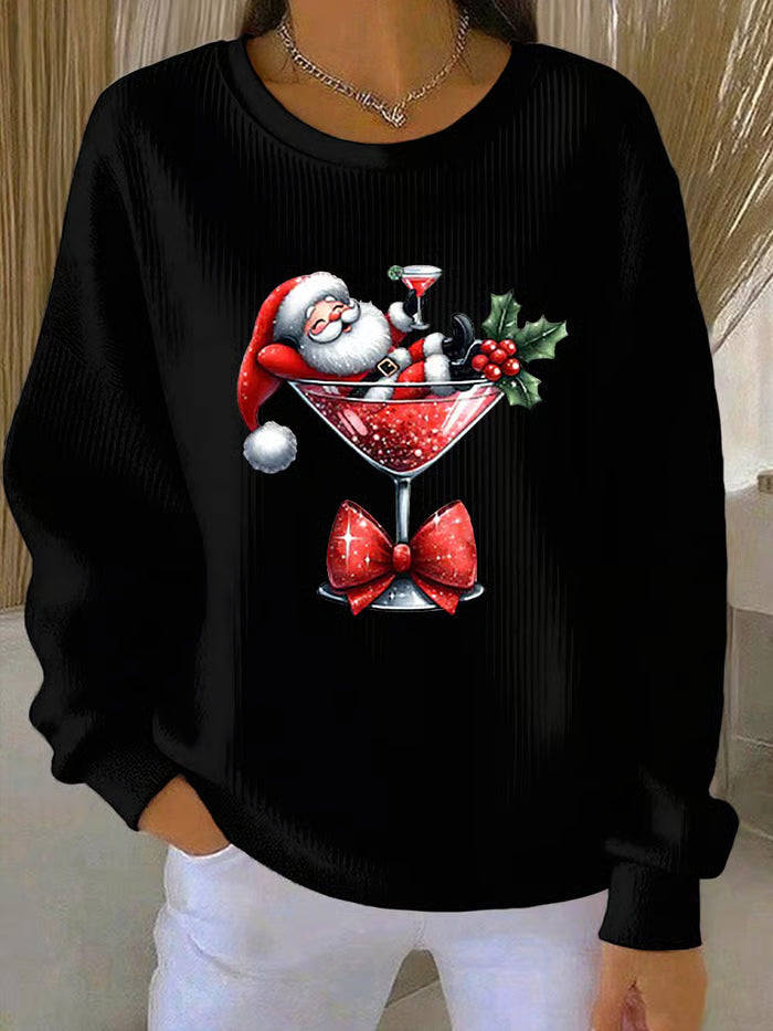Maglione Natale Uomo con Motivo Babbo Natale Giocoso