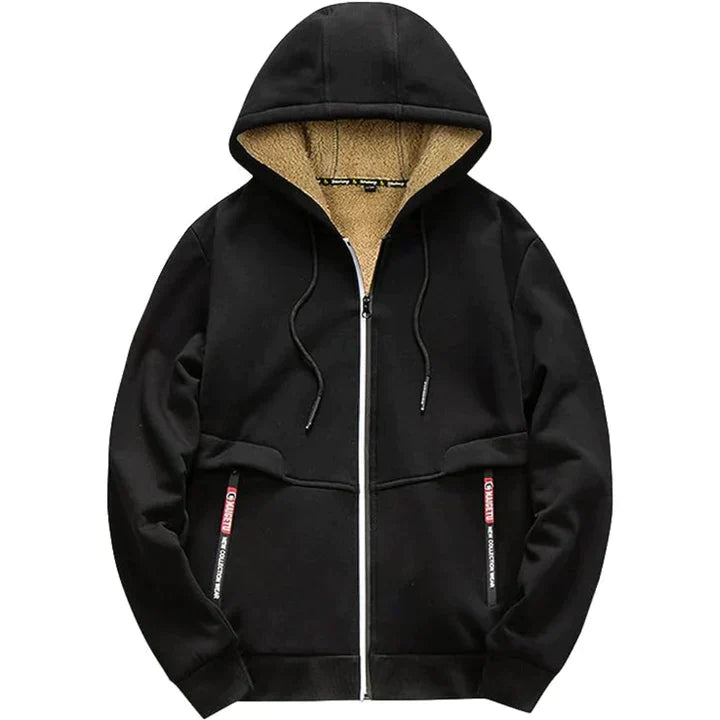 Felpa Uomo con Zip Interno in Pile Morbido