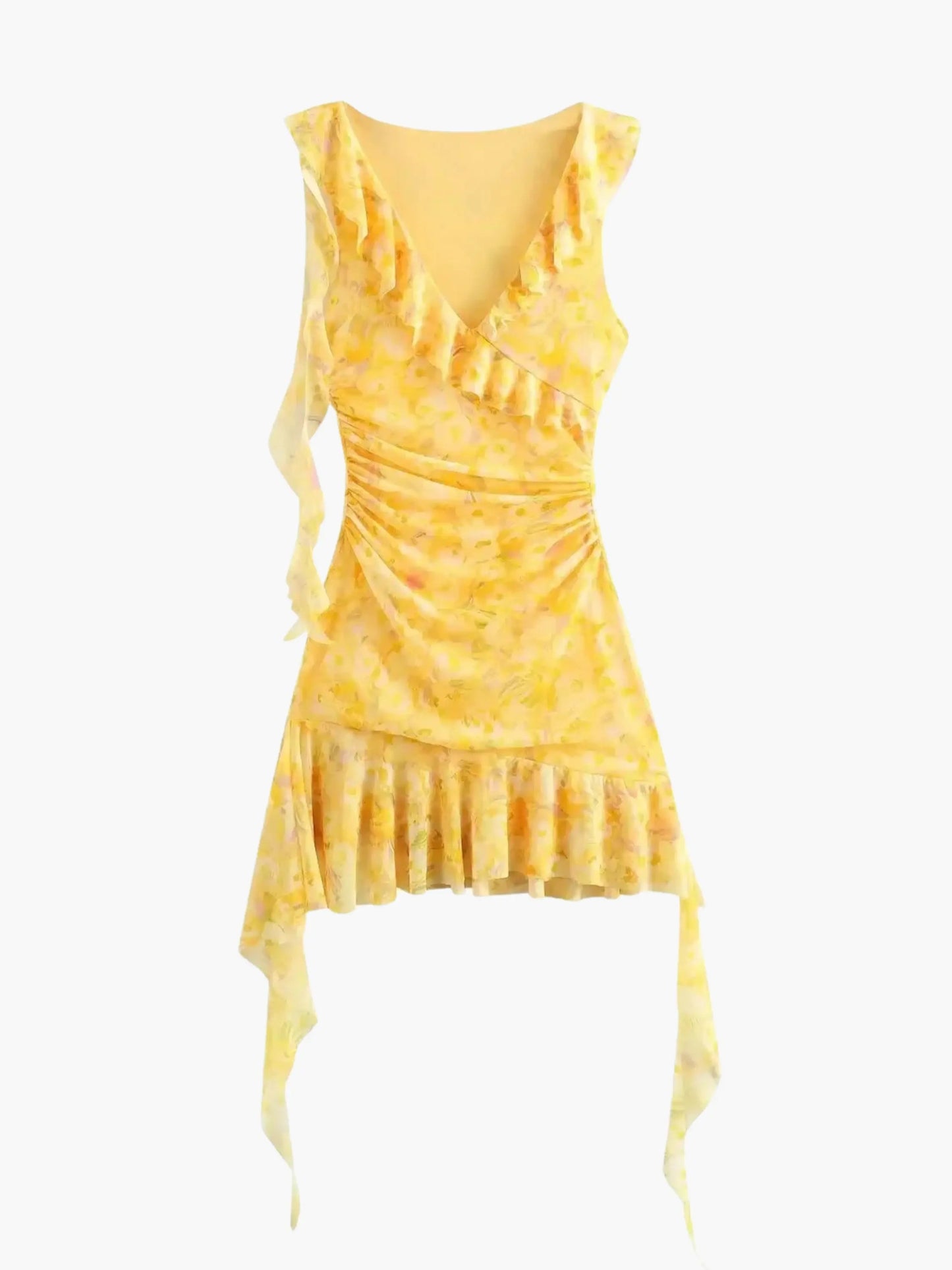 Abito Mini Donna con Balze e Dettagli Svasati