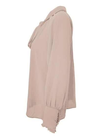 Blusa Donna con Fiocco e Ruches Elegante