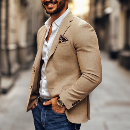 Blazer Uomo Classico Doppio Bottone Slim Fit