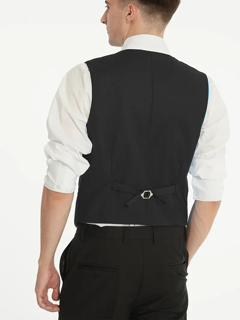 Completo Business Uomo Blazer Gilet e Pantaloni Taglio Classico
