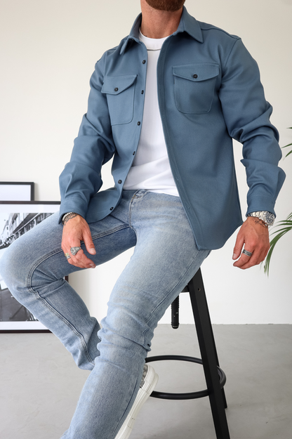 Camicia Uomo in Cotone con Tasche sul Petto Regular Fit