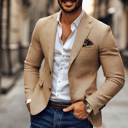 Blazer Uomo Classico Doppio Bottone Slim Fit