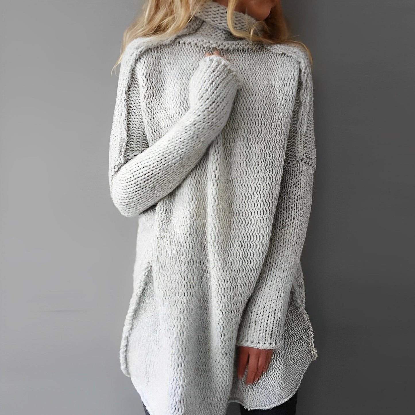 Maglione Donna Oversize in Maglia Caldo Girocollo Invernale