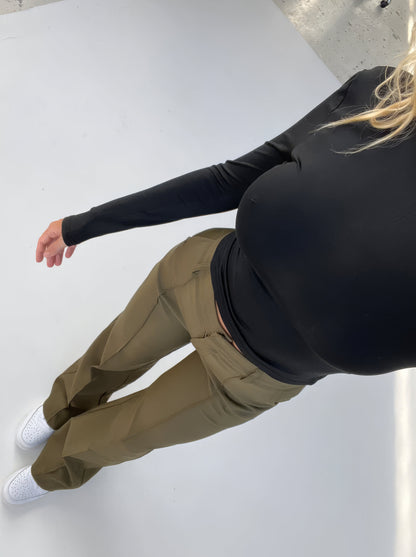 Pantaloni Donna Vita Alta Gamba Dritta