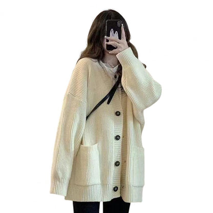 Cardigan Donna Casual Cotone Maglia Morbida