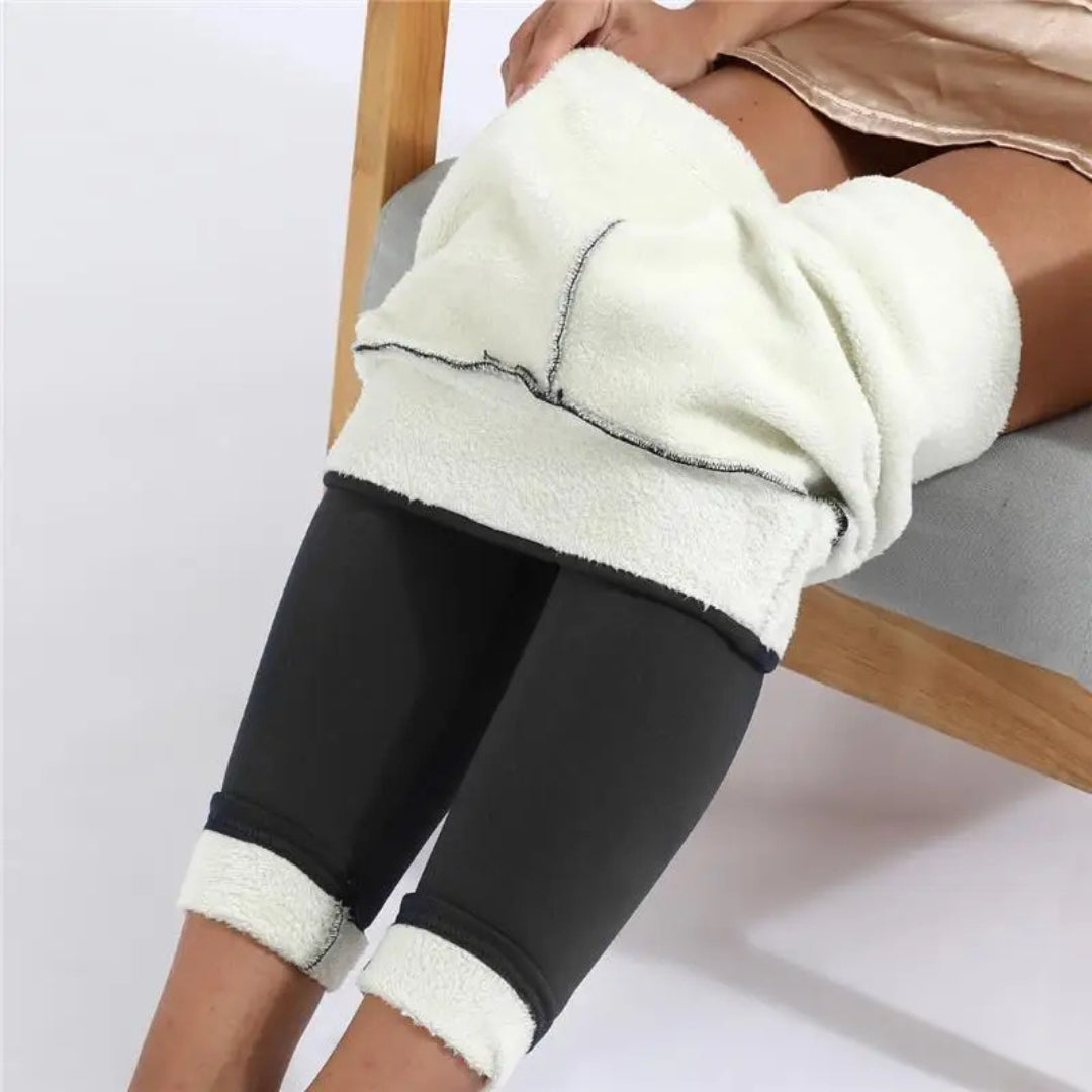 Leggings Donna in Pile Opaco Vita Elastica