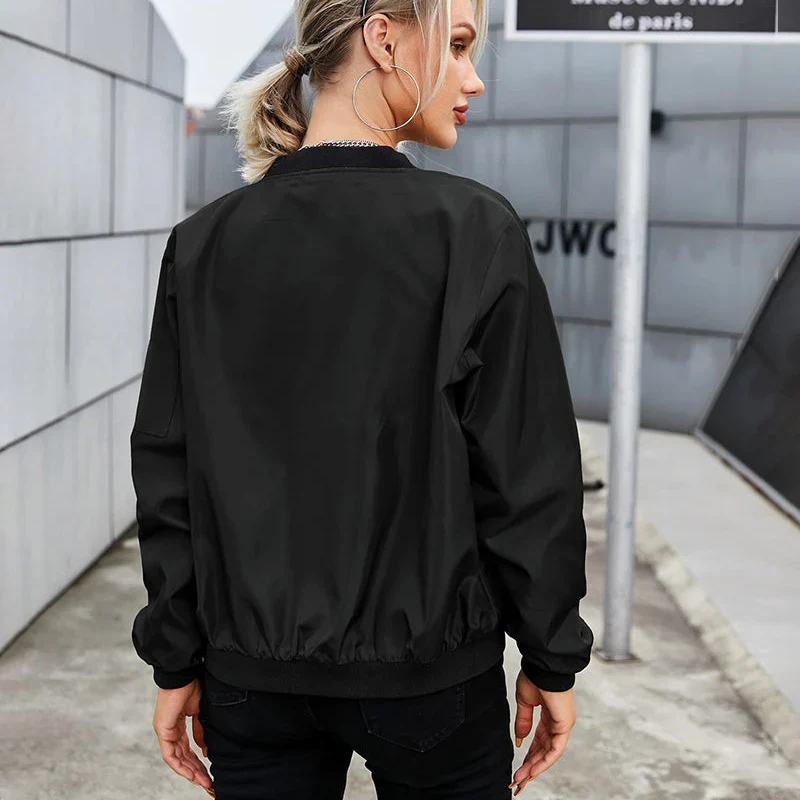 Giacca Bomber Donna Corta con Zip