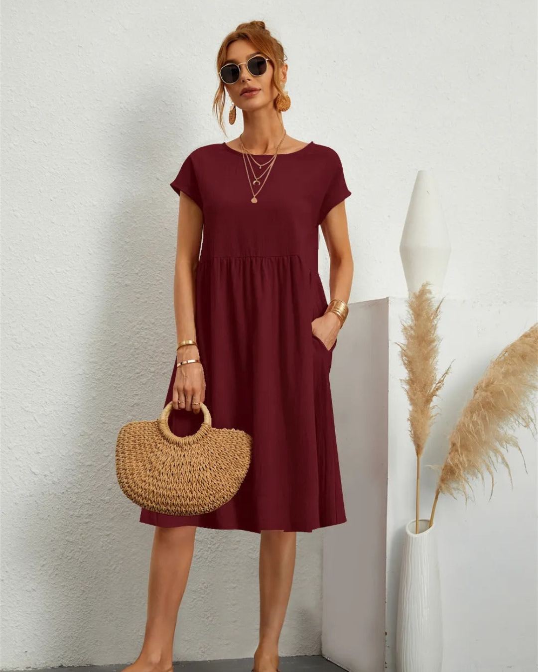 Abito Midi Donna Estivo Spiaggia Leggero