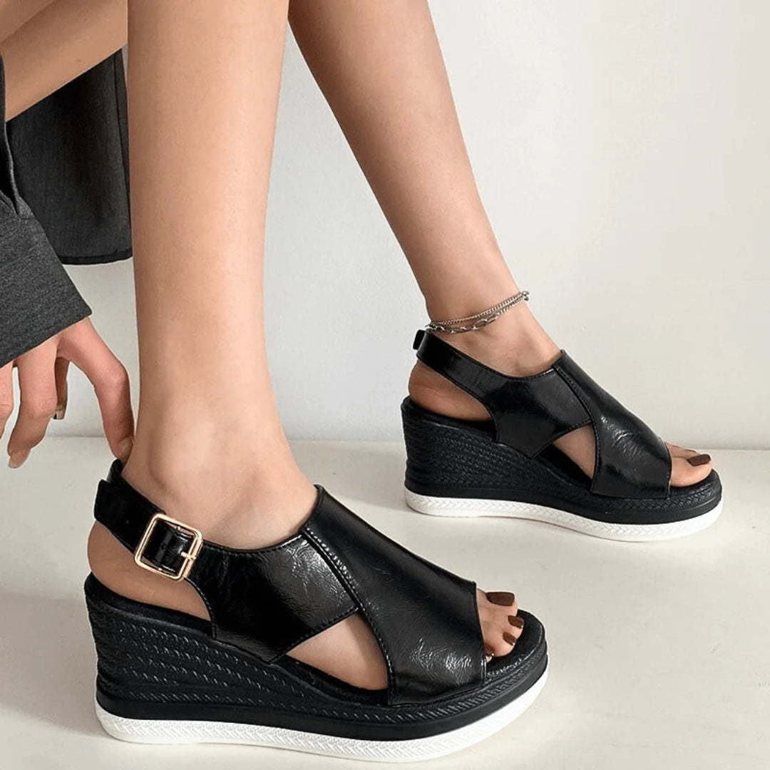 Sandali Donna Platform in Metallo Comfort