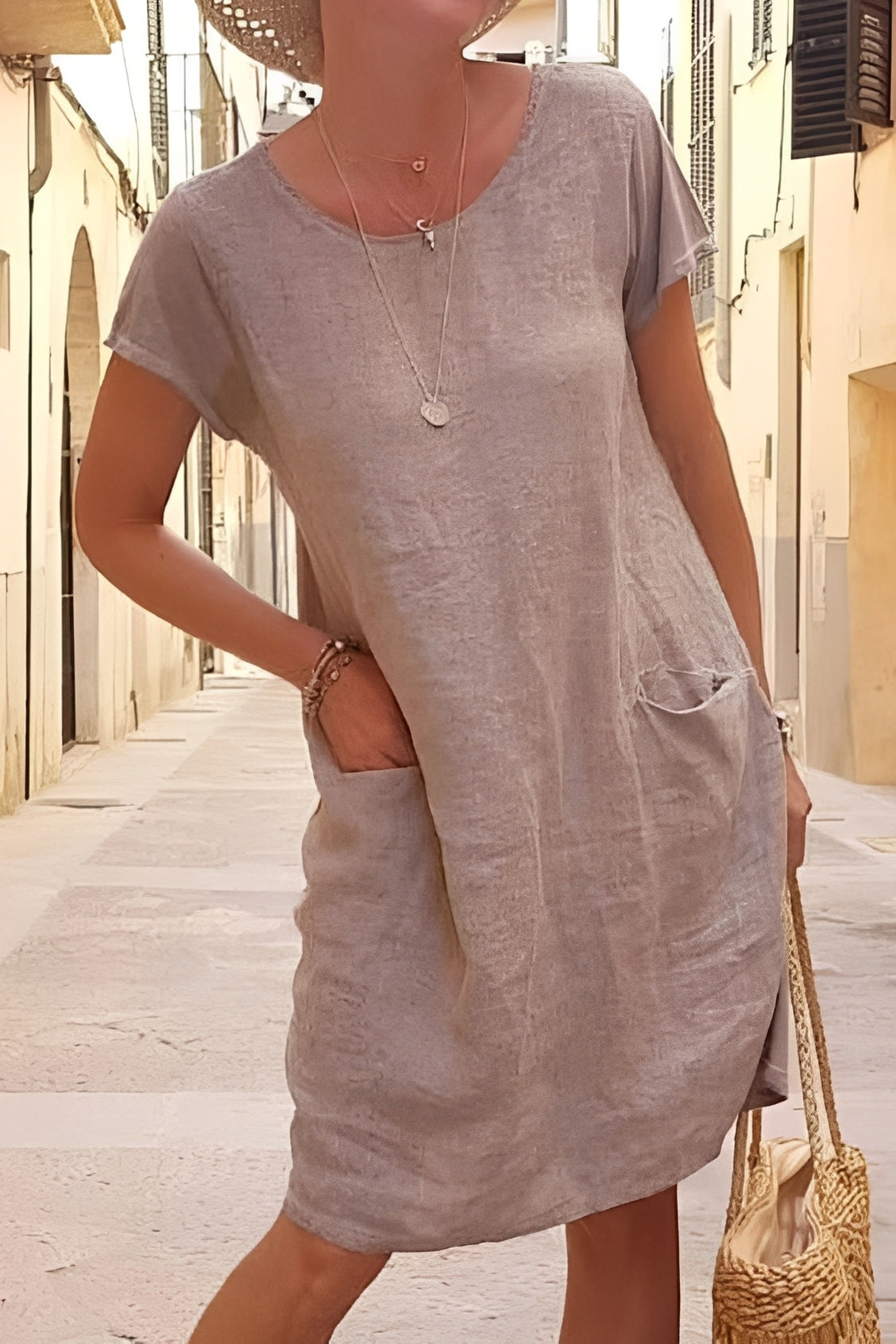 Abito Corto Donna Manica Corta Casual