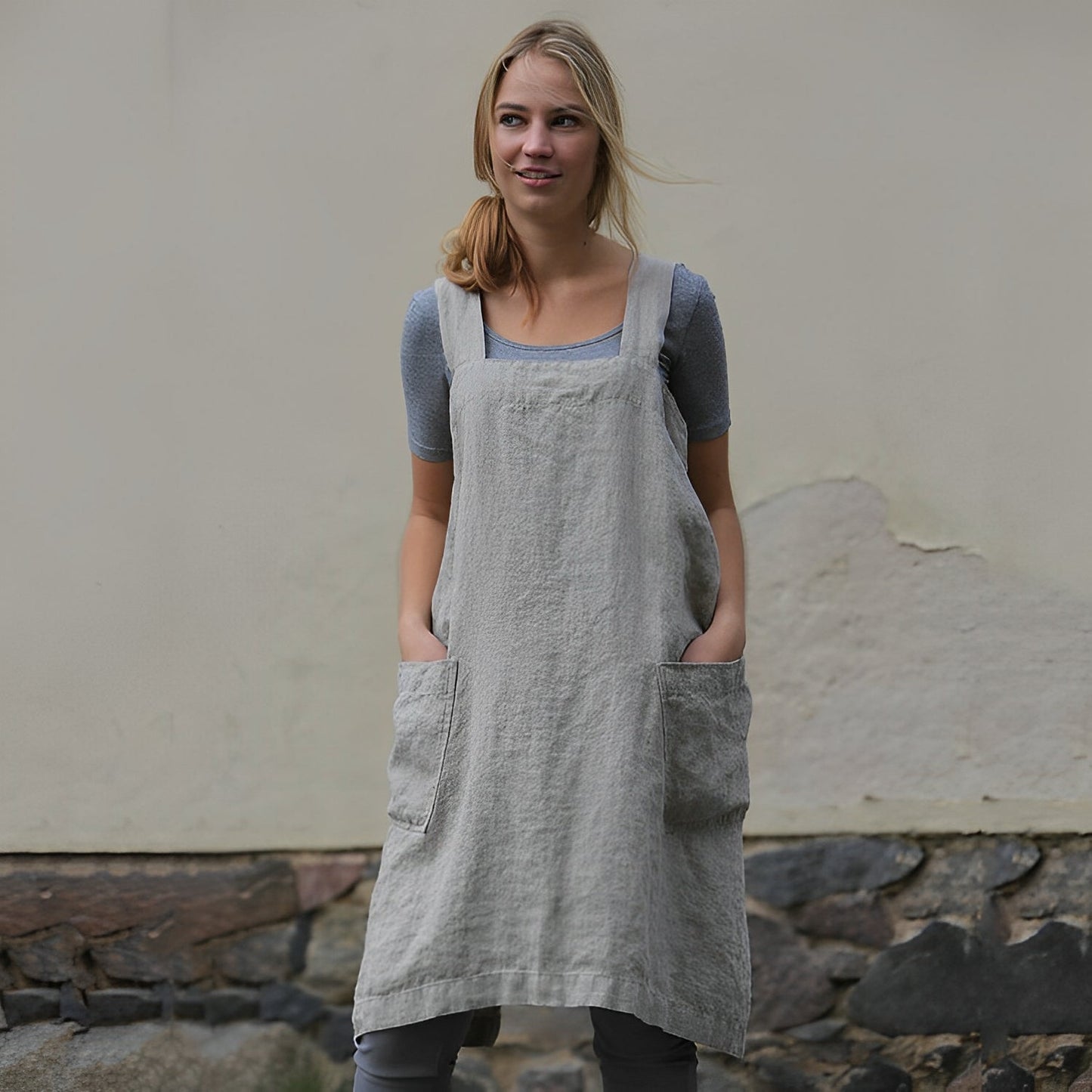 Abito Grembiule Donna con Tasche Comodo - Brentozzi