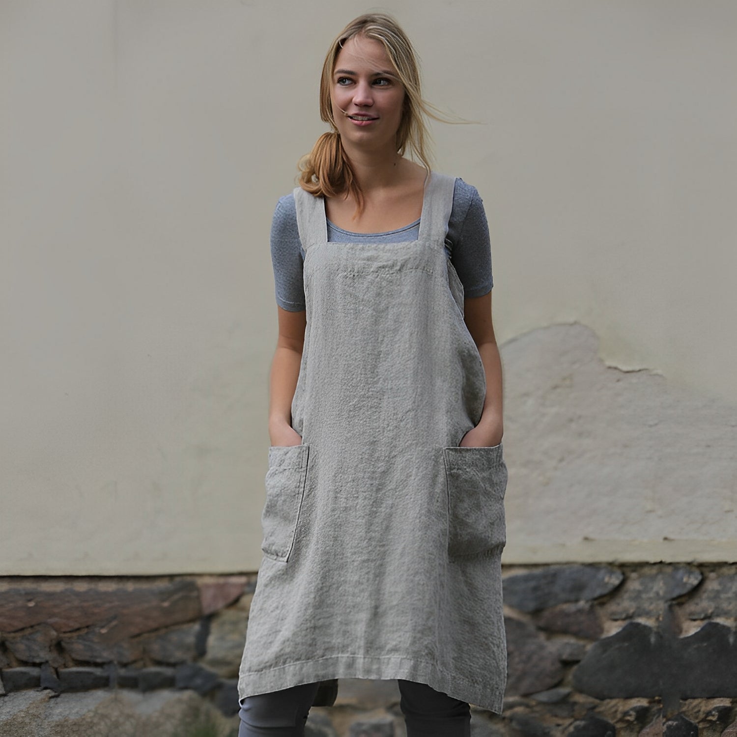 Abito Grembiule Donna con Tasche Comodo - Brentozzi