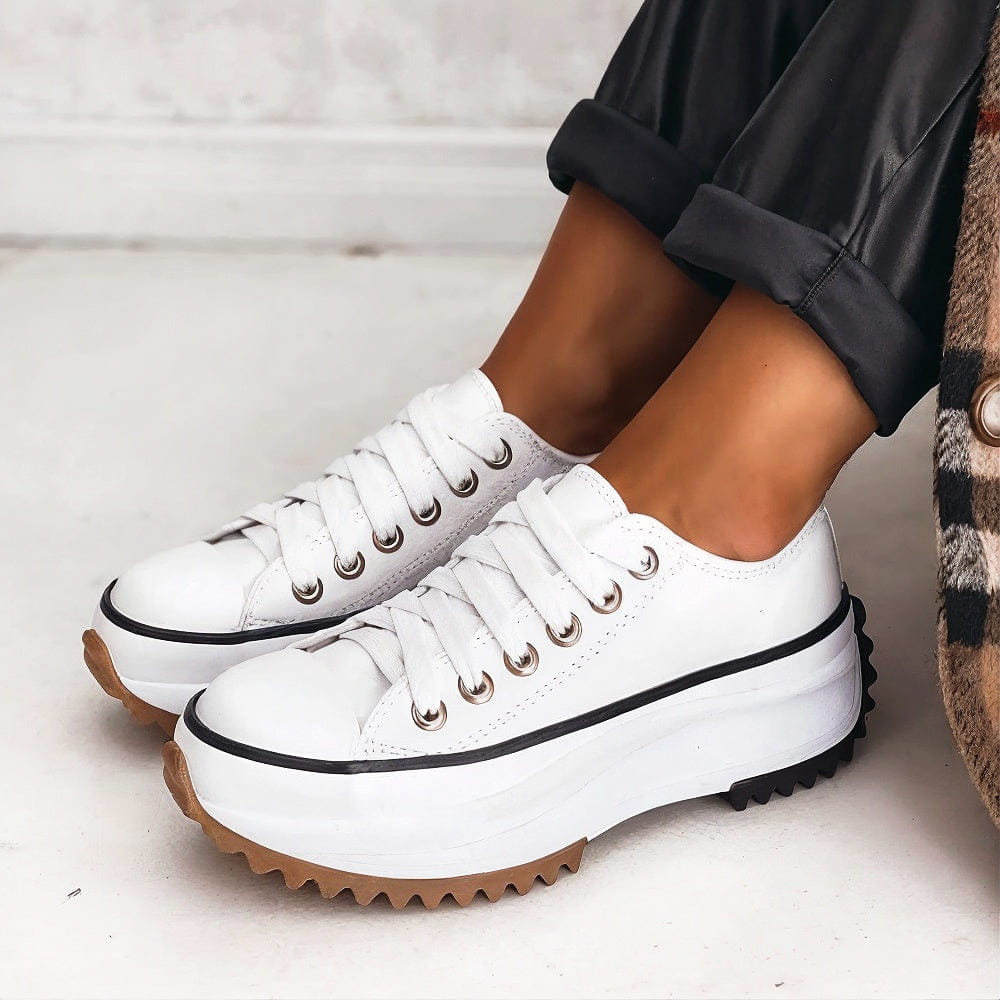 Sneaker Donna Plateau Ortopediche con Lacci