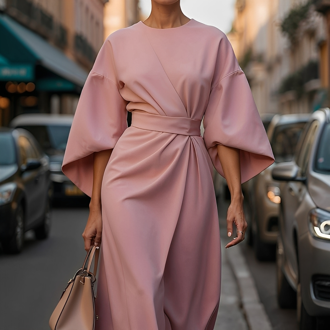 Abito Donna con Maniche a Lanterna Stile Elegante
