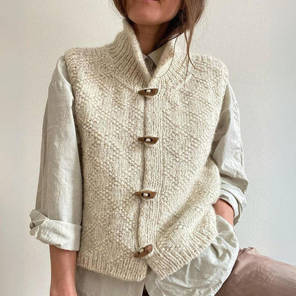 Cardigan Donna in Misto Lana Senza Maniche Elegante