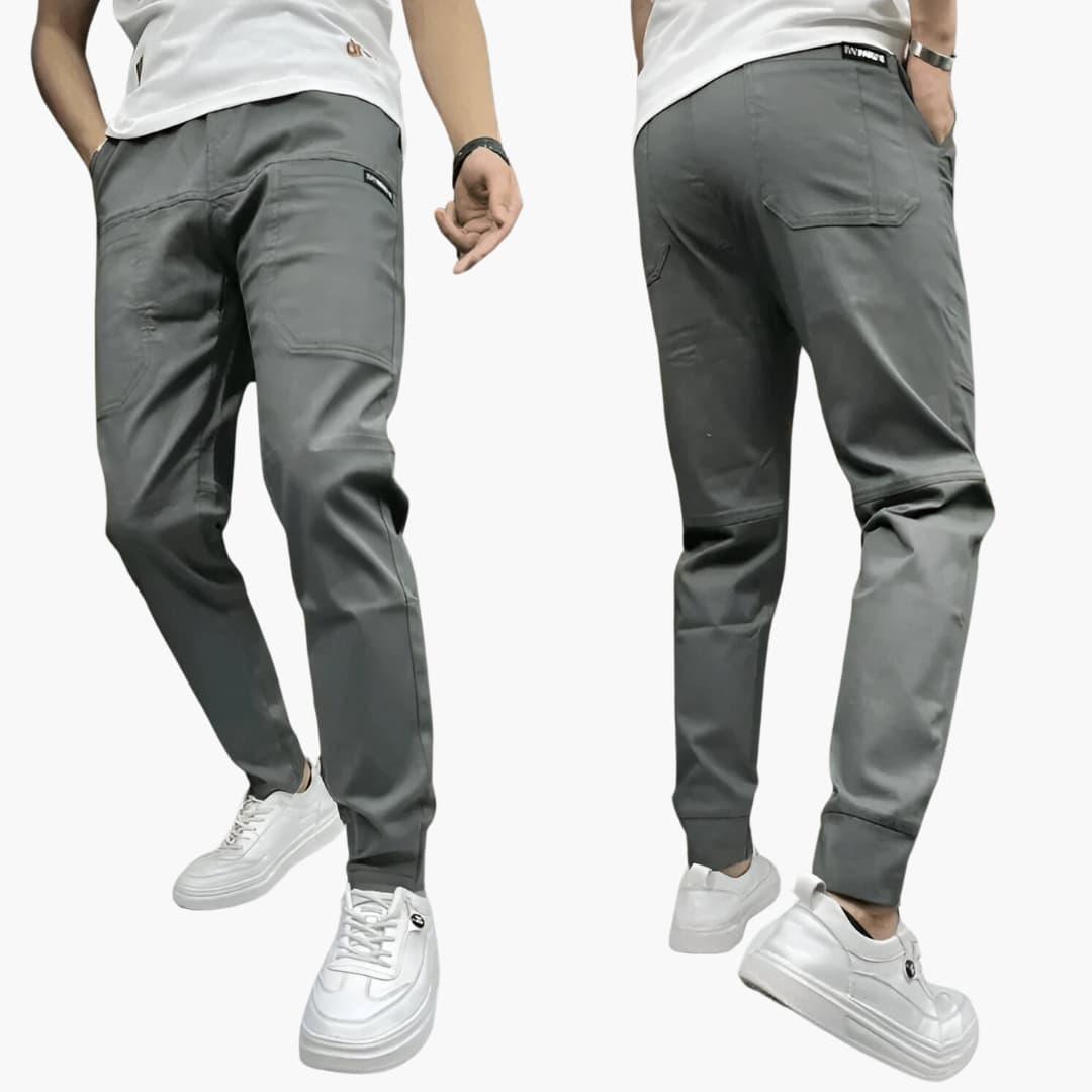 Pantaloni Cargo Uomo in Tessuto Stretch Vestibilità Comoda