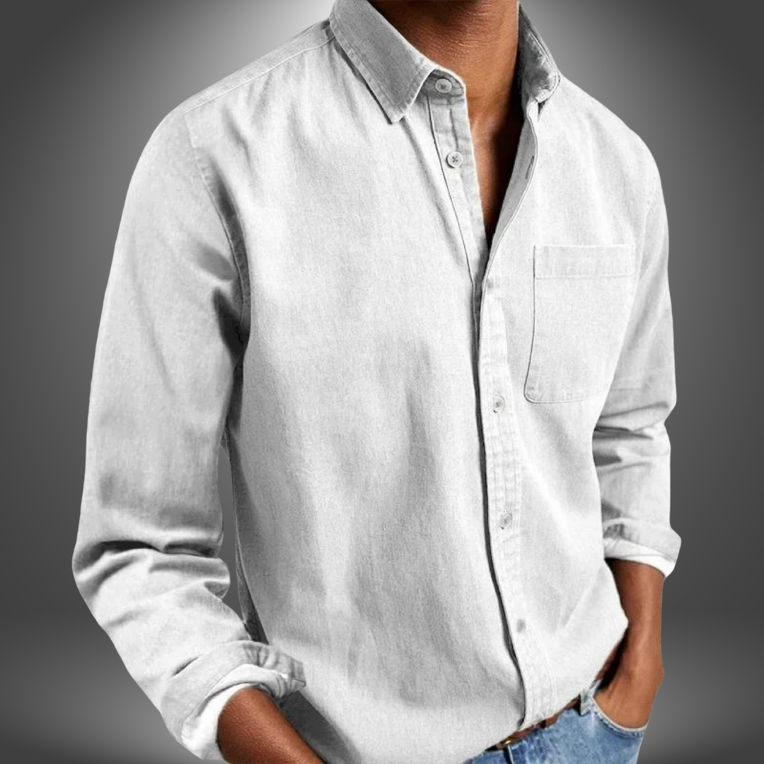 Camicia Uomo Manica Lunga con Tasca sul Petto