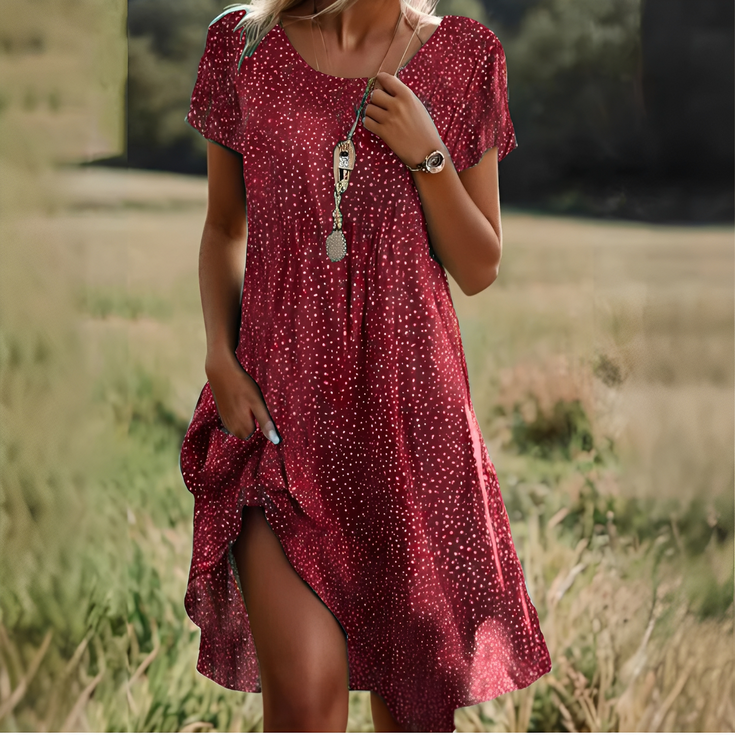 Abito Donna Manica Corta Stile Elegante