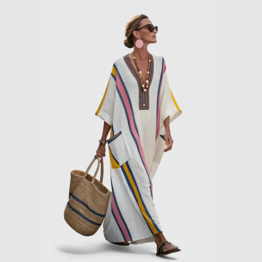 Abito Maxi Donna Scollo a V Vestibilità Larga