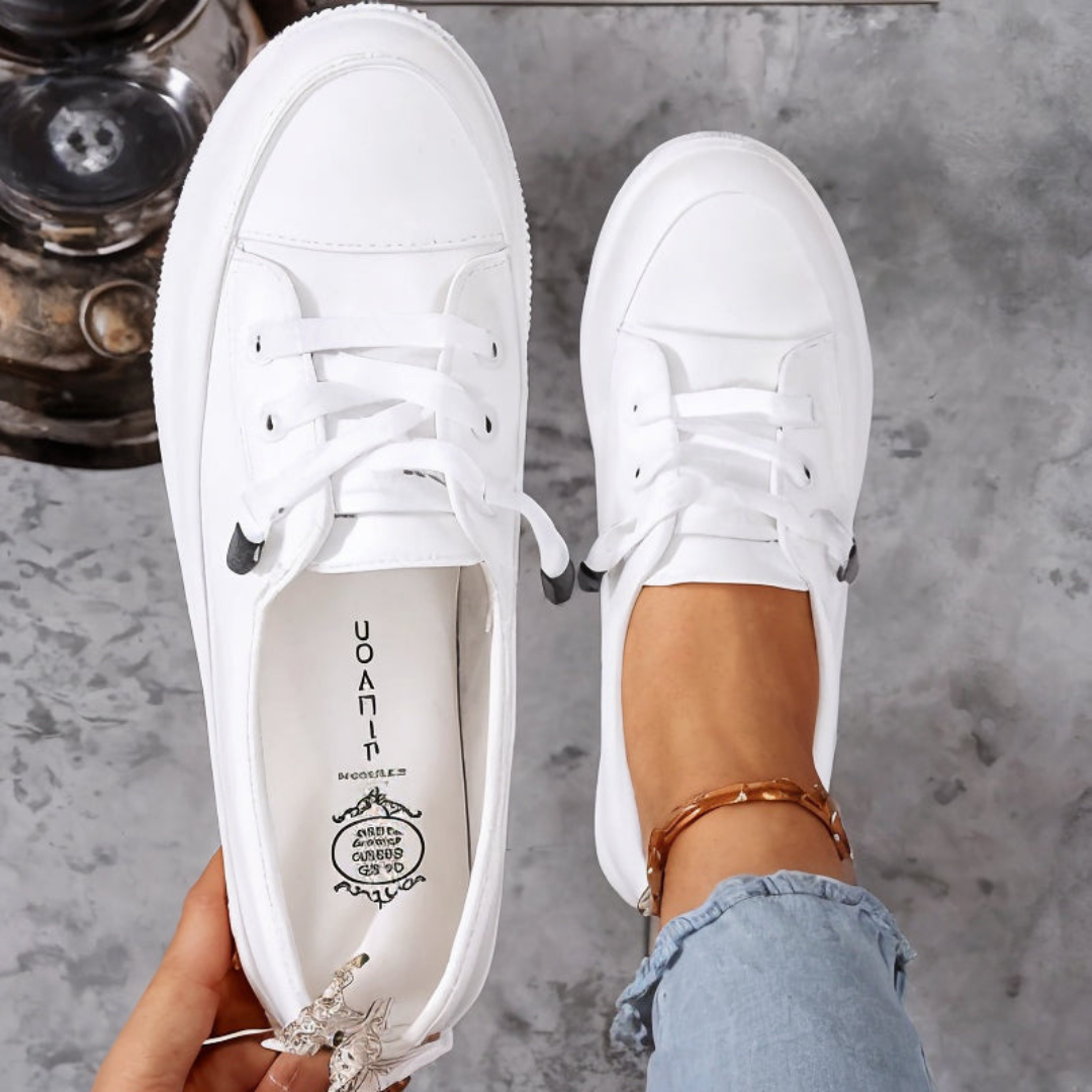 Sneakers Donna Minimaliste con Lacci Design Semplice