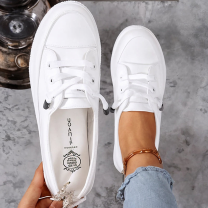 Sneakers Donna Minimaliste con Lacci Design Semplice