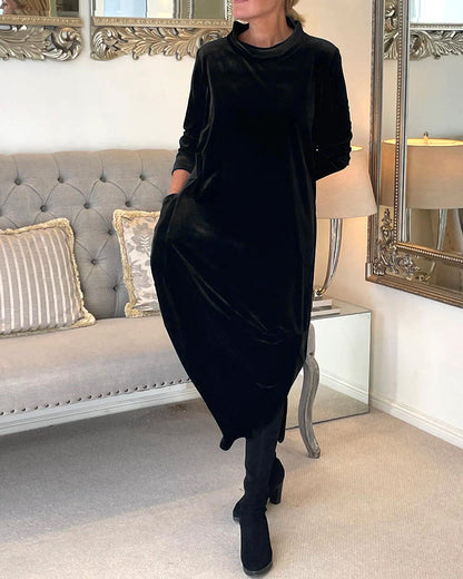 Abito Donna in Velluto Manica Lunga Elegante Comodo