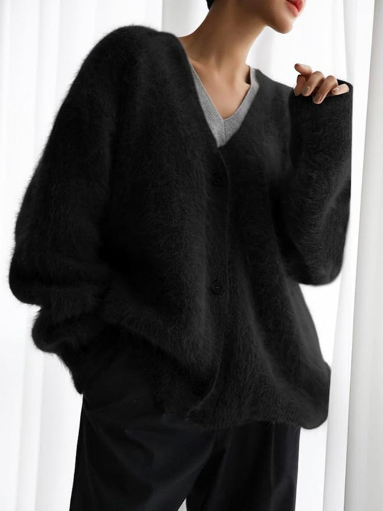 Cardigan Donna Vegan Maglia Lunga Manica Lunga