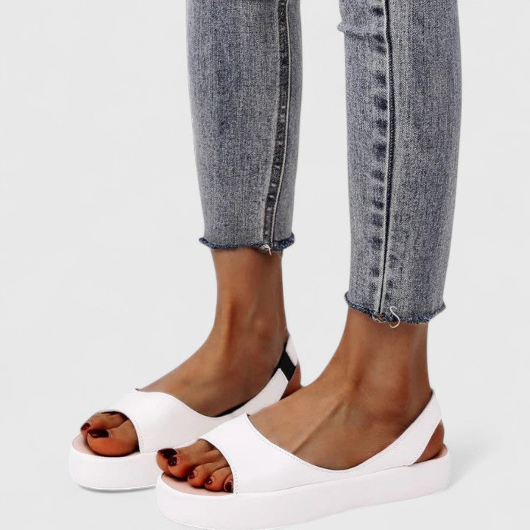 Sandali Donna Platform Slingback Punta Aperta