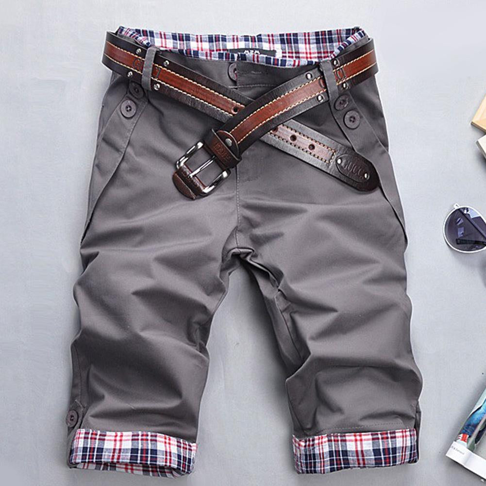Shorts Donna con Cintura Tessuto a Quadri Vestibilità Regolare