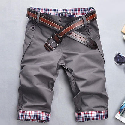 Shorts Donna con Cintura Tessuto a Quadri Vestibilità Regolare