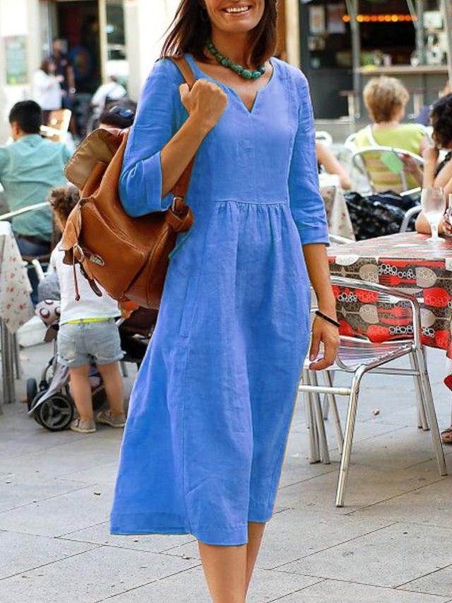 Abito Donna Scollo a V Taglio Sottile