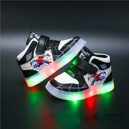 Scarpe Bambino con Suola LED e Chiusura a Strappo