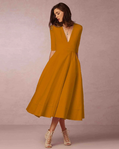 Abito Maxi Donna Scollo a V Elegante