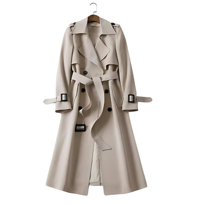 Trench Coat Donna Doppiopetto Manica Lunga Elegante
