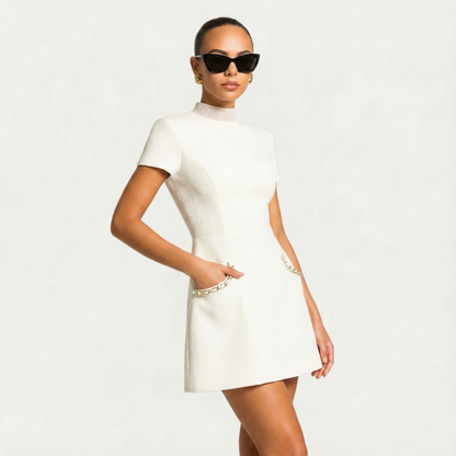 Abito Mini Donna Elegante Manica Corta