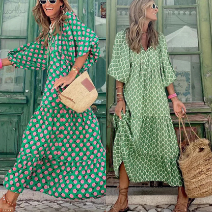 Abito Maxi Donna Elegante Svasato
