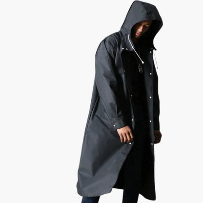 Cappotto Antipioggia Uomo con Cappuccio Lunghezza Lunga