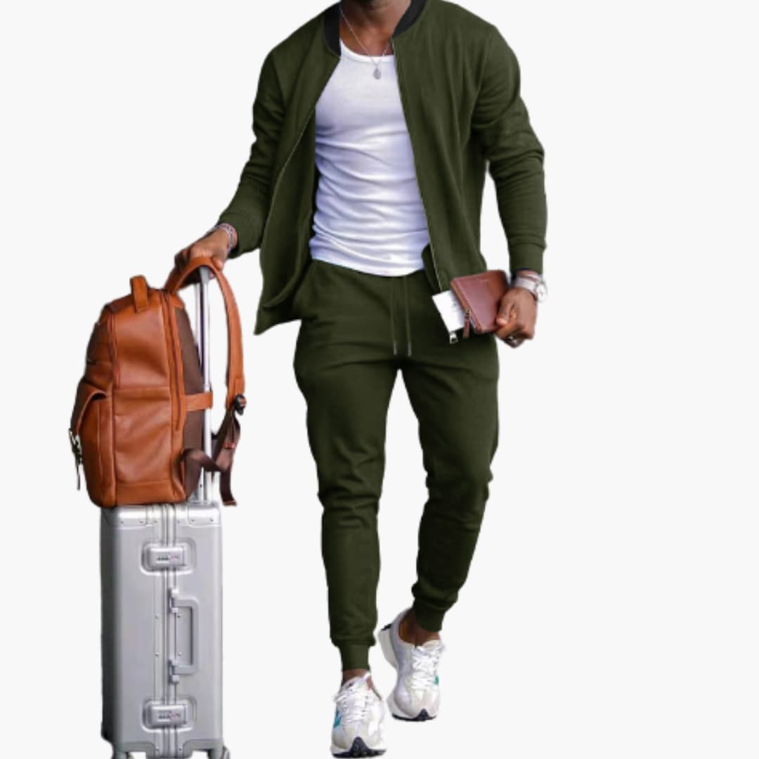 Tuta Sportiva Uomo con Zip Vestibilità Regolare