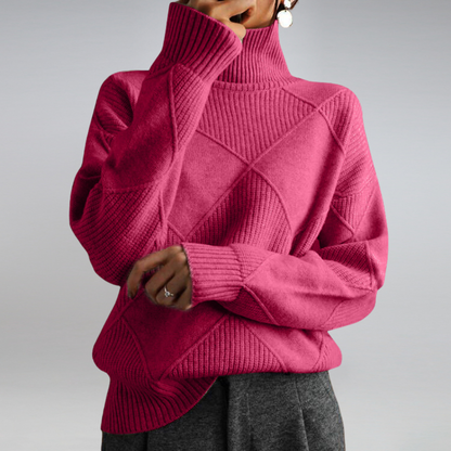 Maglione Donna Oversize Collo Alto Manica Lunga