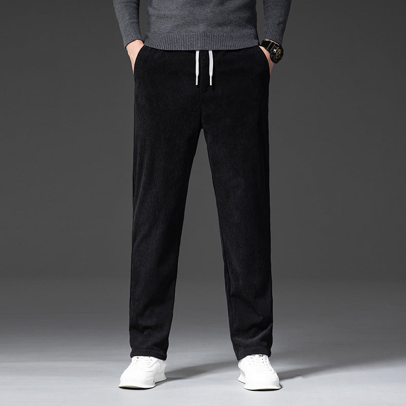 Pantaloni Chino Uomo in Velluto a Coste Vestibilità Comoda