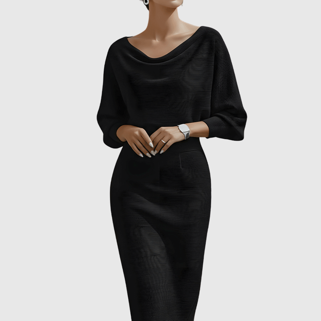 Abito Midi Donna in Maglia Drappeggiato Elegante - Brentozzi