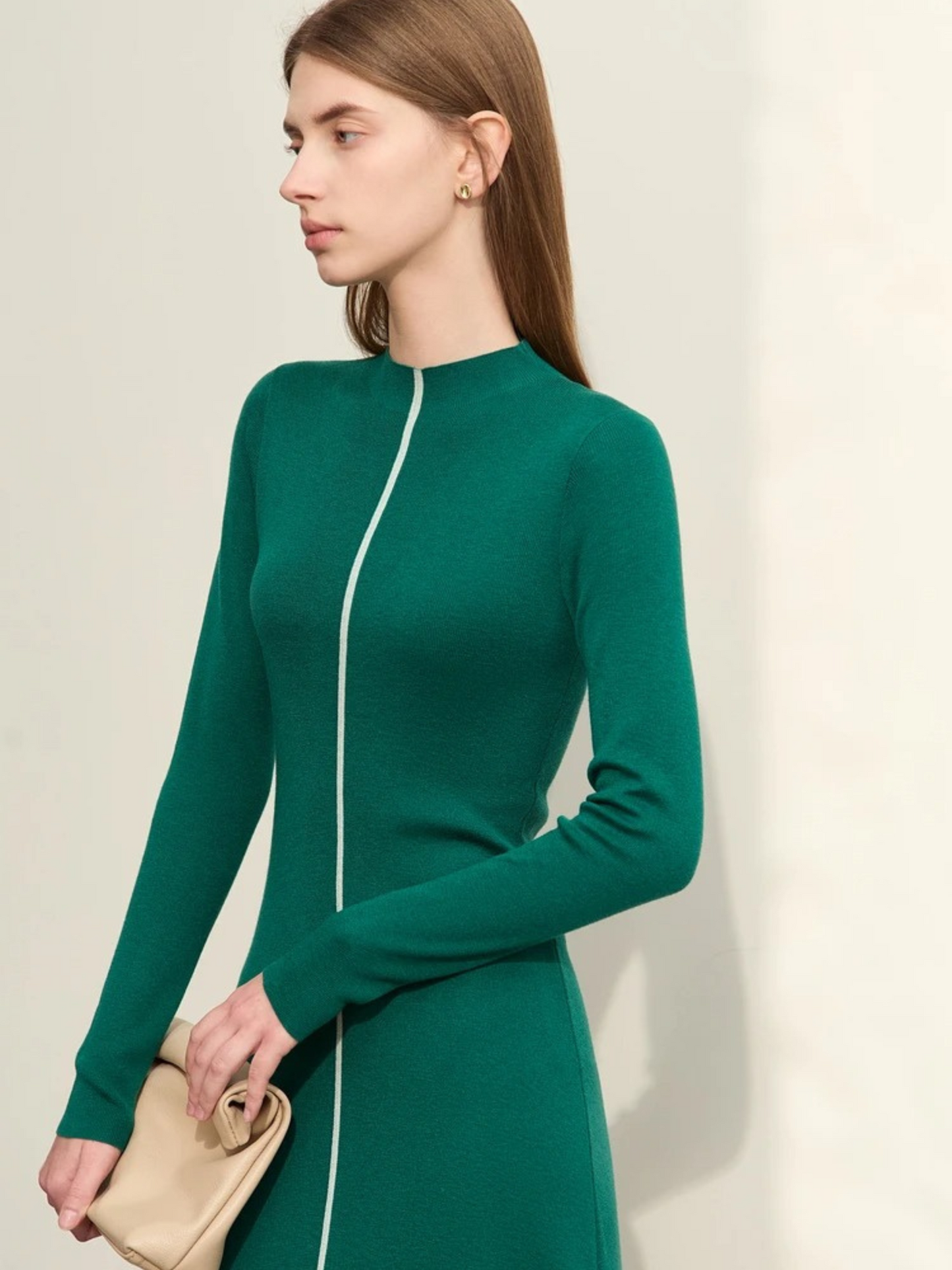 Abito Maglia Donna Sottile con Collo Alto Mezzo - Brentozzi