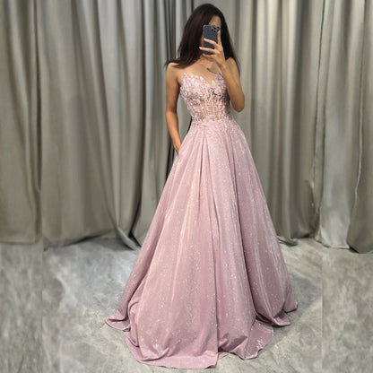 Abito Maxi Donna Cerimonia Decorato Elegante - Brentozzi