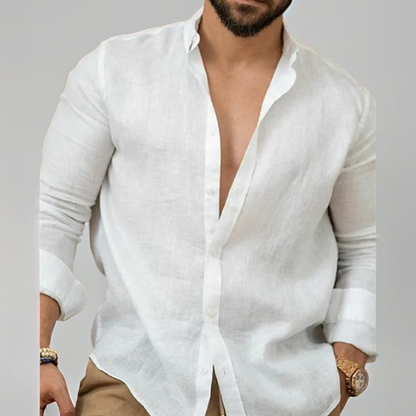 Camicia Uomo Elegante Manica Lunga Slim Fit