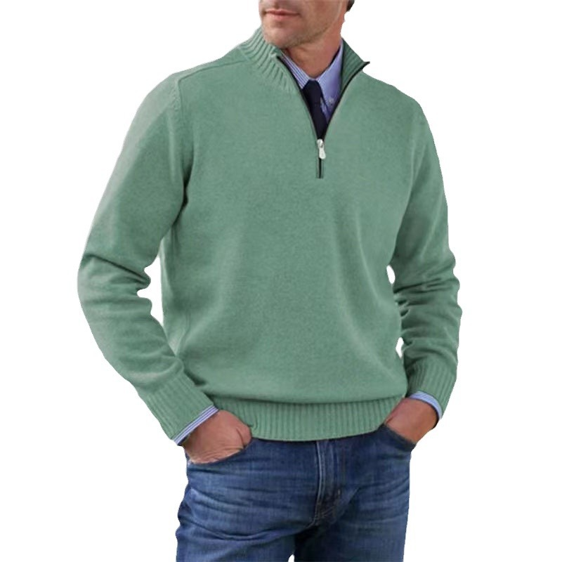 Maglione Uomo con Mezza Zip Caldo e Confortevole Stile