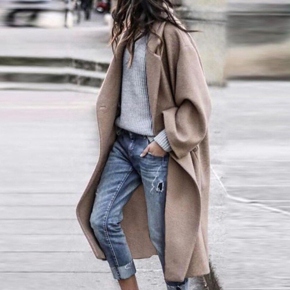 Cappotto Donna Oversize Rever Lungo Autunno Inverno