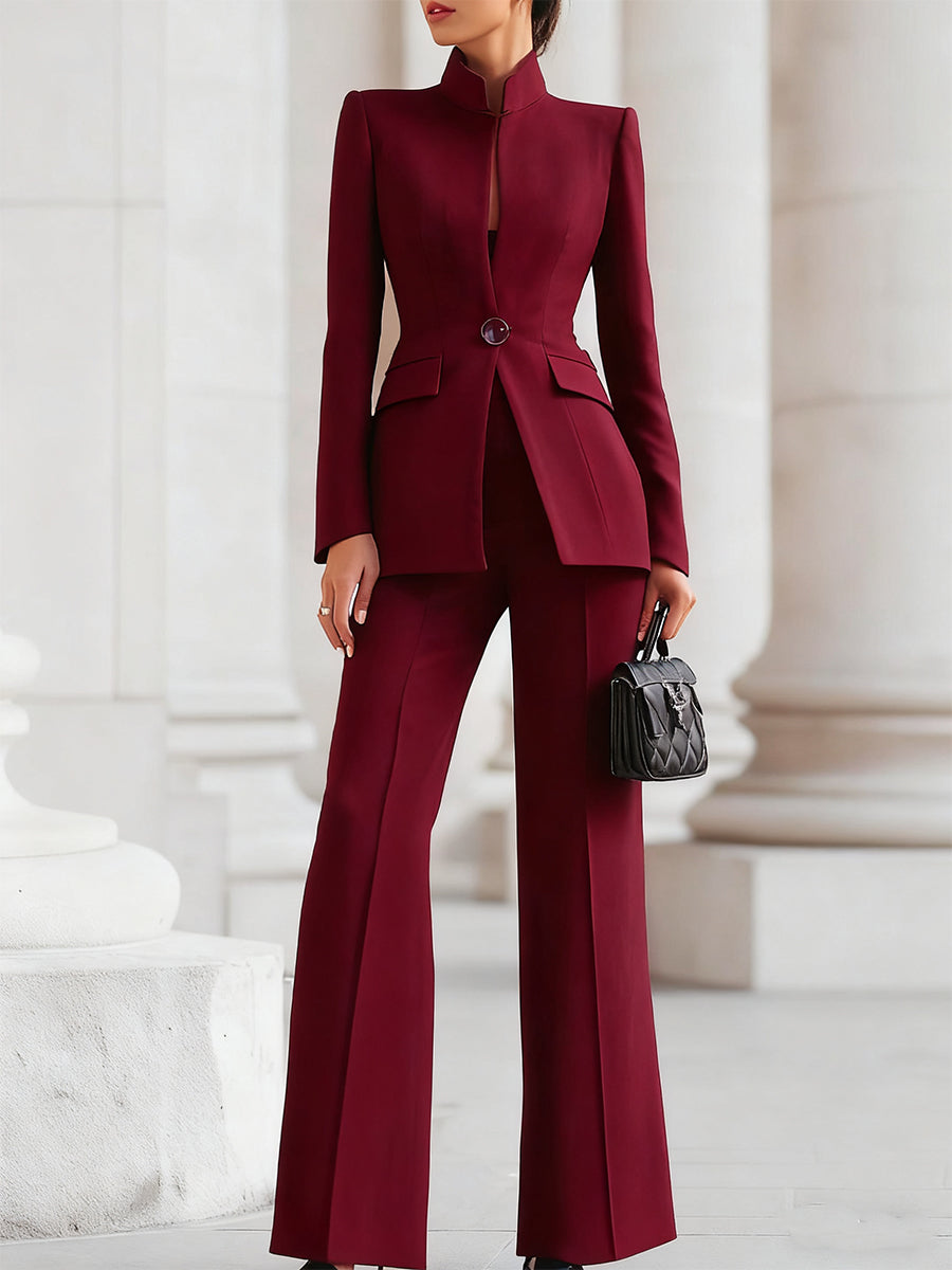 Completo Donna Blazer e Pantaloni Taglio Largo Sartoriale